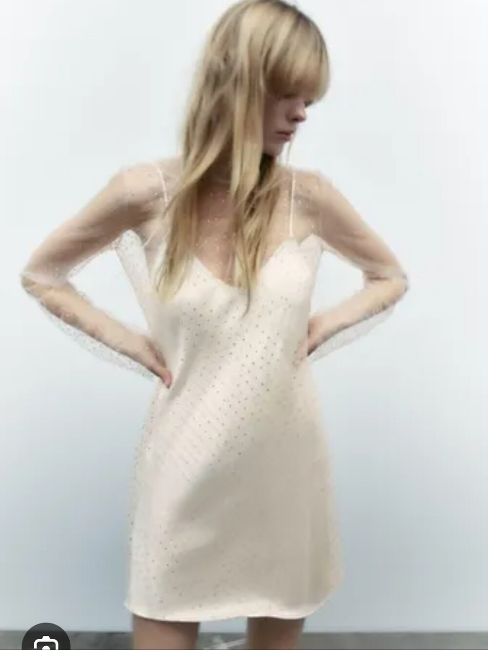 Zara Sheer Two Piece Gems Mini Dress